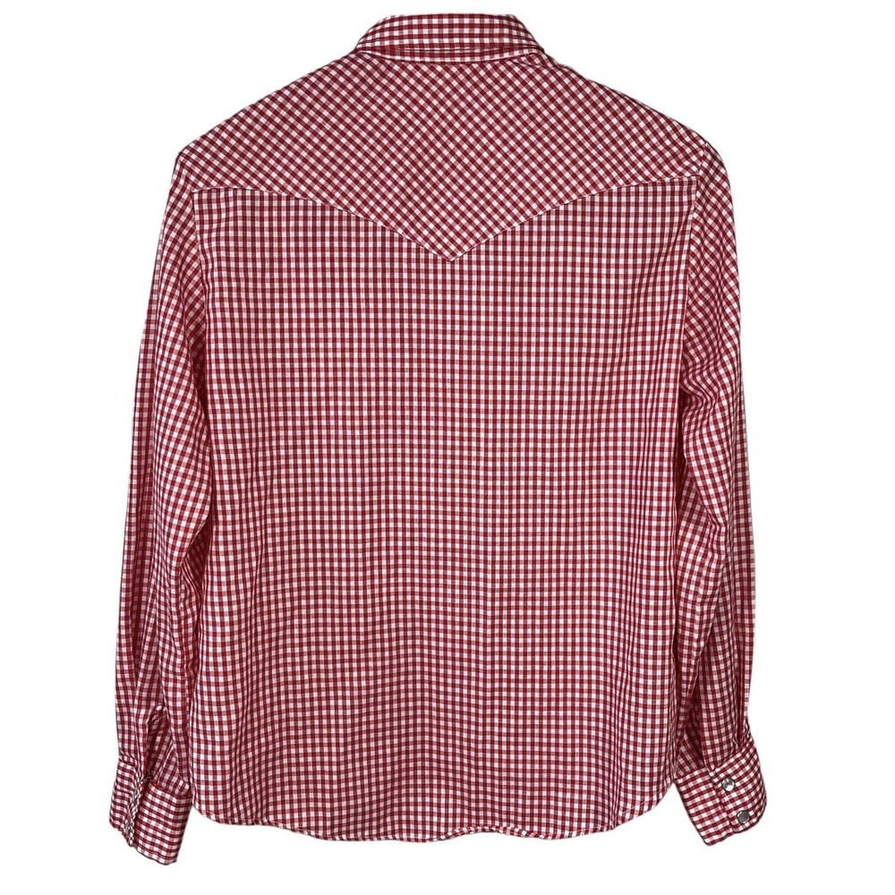 Vintage Stir-Ups Pearl Snap Shirt Mens S Red Gingham Cowboy Rodeo 60s Americana - Picture 3 of 7